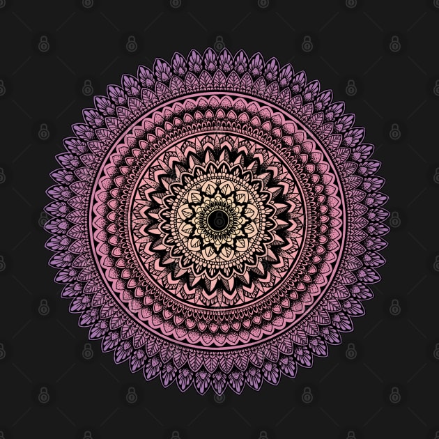 Black mandala in pink and purple gradient by SamridhiVerma18