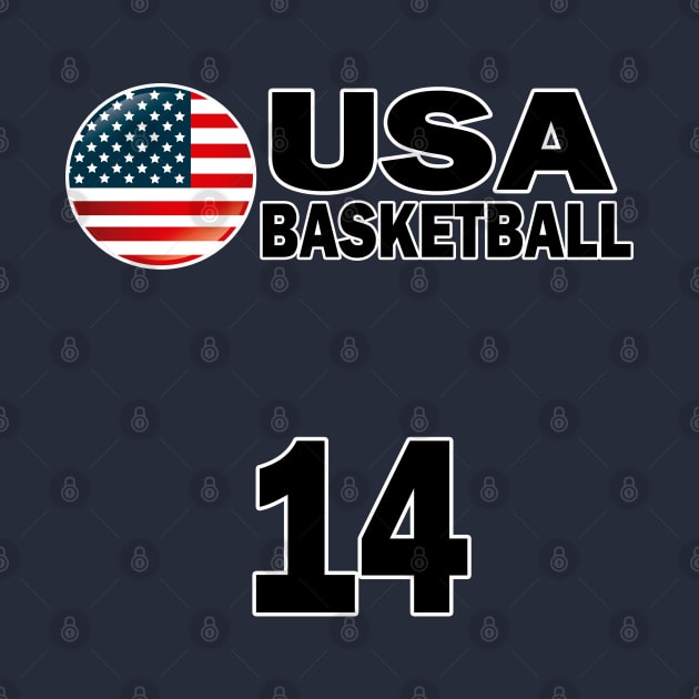 USA Basketball Number 14 T-shirt Design by werdanepo