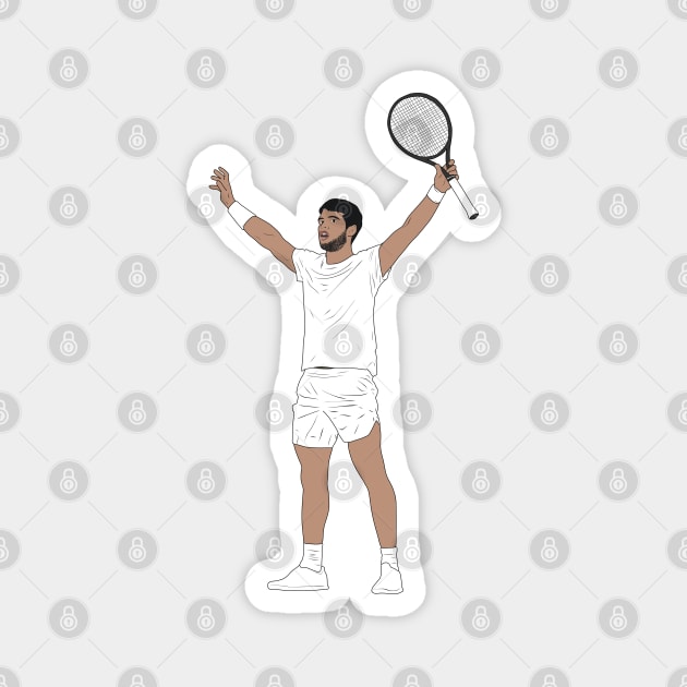 Carlos Alcaraz Spain Tennis Minimalist Magnet by Hevding