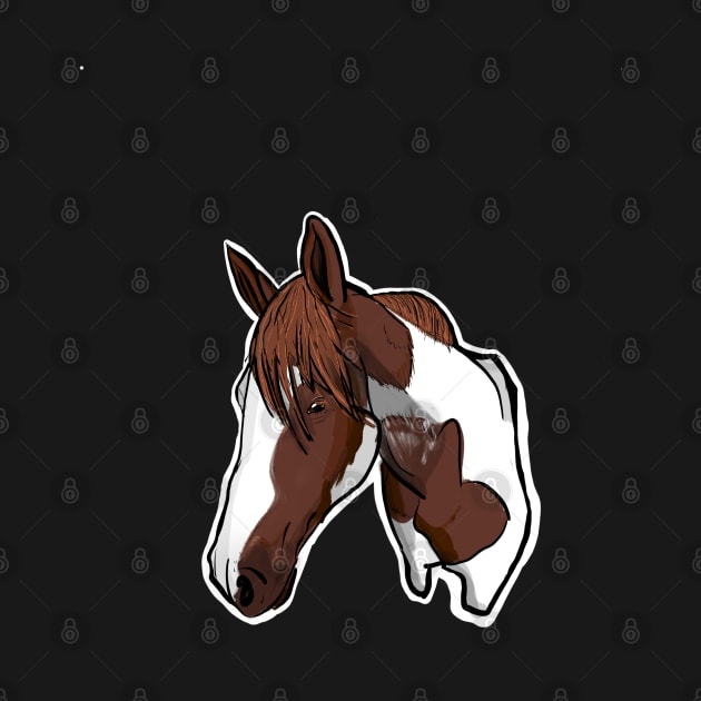 brown white horse by DurrStickers