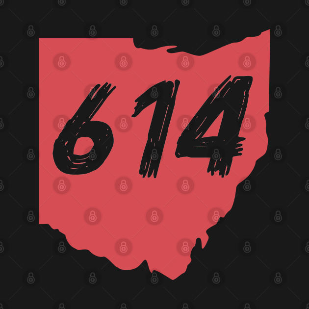 Columbus Ohio 614 Area Code - Ohio - T-Shirt | TeePublic
