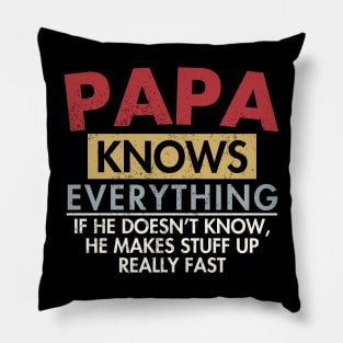 Papa Knows Everything - Fathers Day Gift Pillow