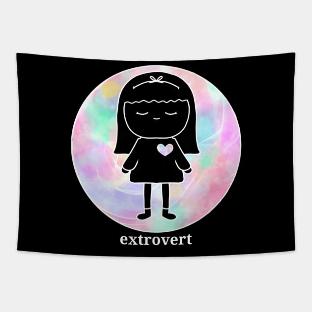 Extrovert Girl Tapestry by moonlitdoodl