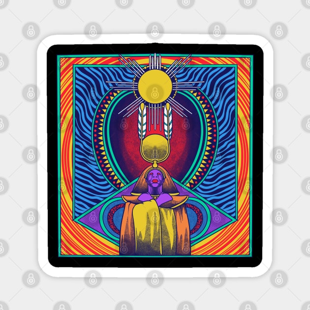 SUN RA - Psychedelic Design Magnet by margueritesauvages