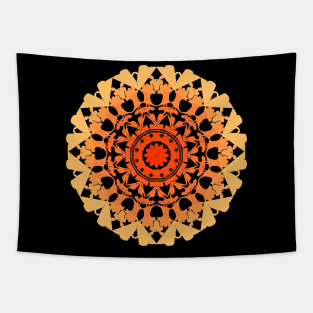 Mandala 04 orange gradient flower Tapestry