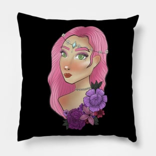 Cute Girl Flower design Pillow