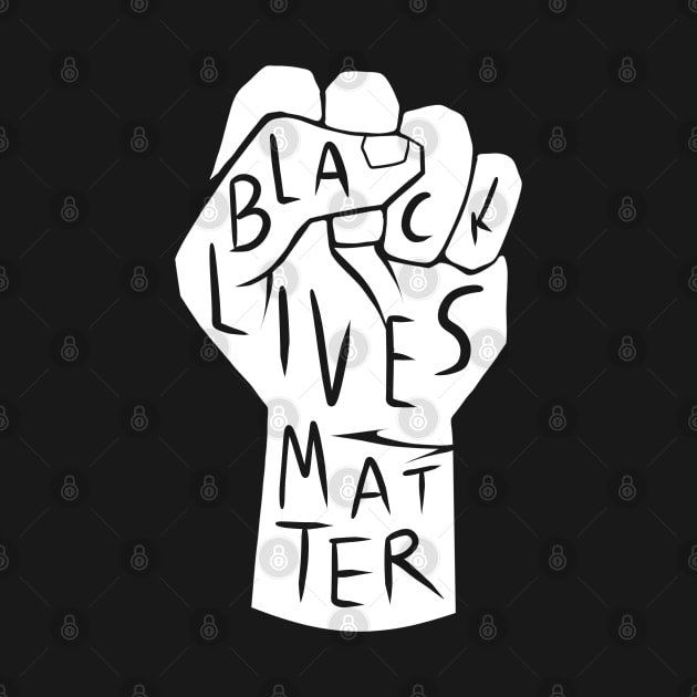 black lives matter | black power fist (white on black background) by acatalepsys 