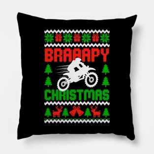 Braaap Christmas Ugly Sweater Pillow