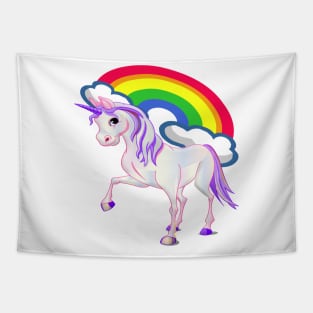 Unicorn & Rainbow Clouds Tapestry