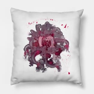 Sleepy Mushroom Coral Pillow