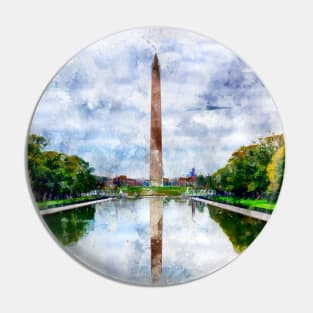 Washington Monument watercolor Pin