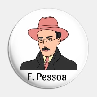 Fernando Pessoa Portrait Illustration T Shirt Design Pin