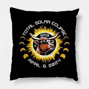 Total Solar Eclipse 2024 Austin Texas Pillow