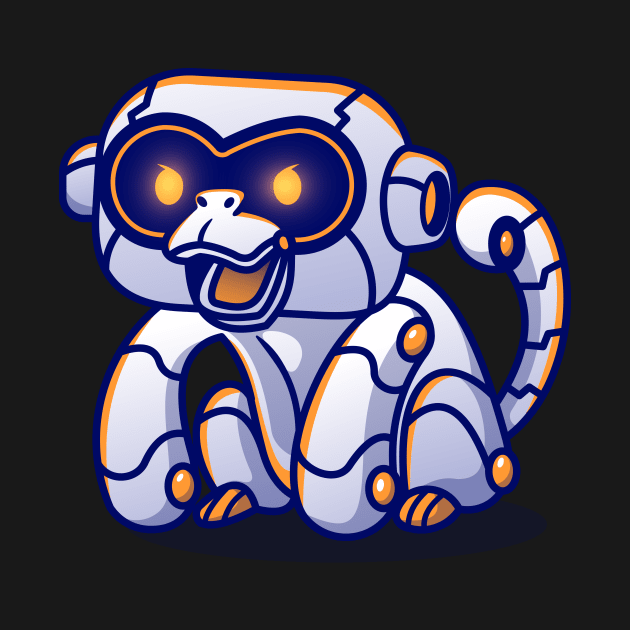 Cute Monkey Robot Cartoon by Catalyst Labs