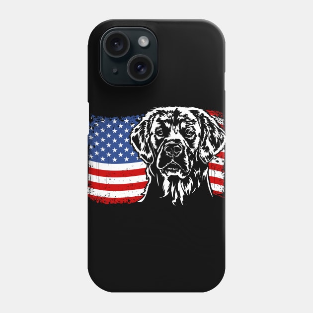 Golden Retriever Mom Dad American Flag patriotic dog Phone Case by wilsigns