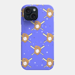 Baseball Symbols - Seamless Pattern on Blue Background Phone Case