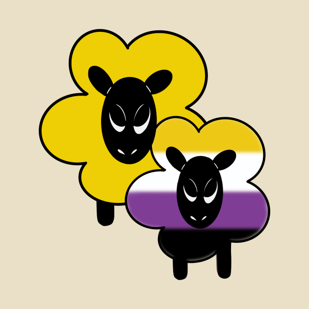 Proud Non-binary Ally Rainbow Sheep by Emberpixie