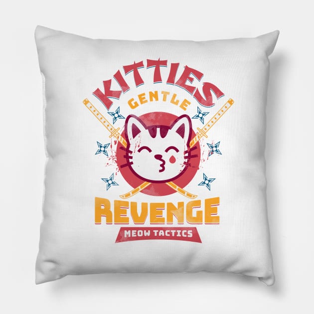 Kitties Revenge Pillow by Flying Cat Designs