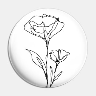 Wildflower Line Art | Botanical Elegant Floral Leaf Design Pin