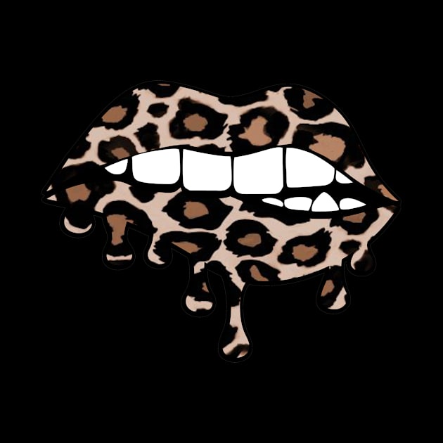 Leopard Dripping Lips by StacysCellar