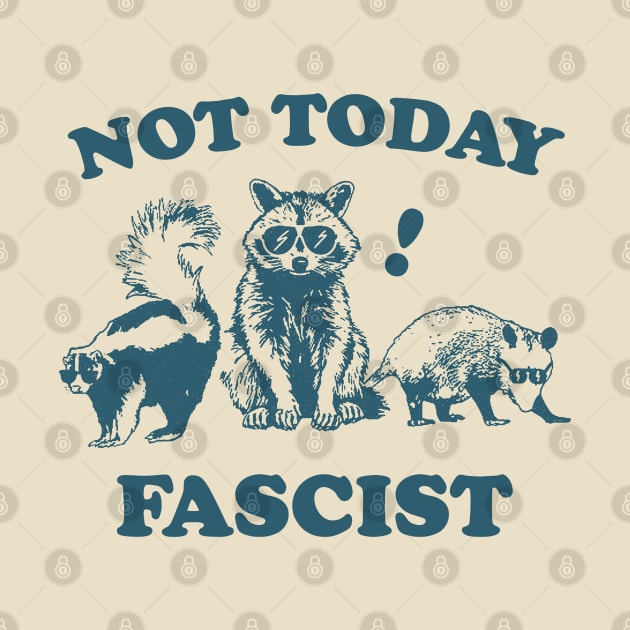 Not today fascist | anti fascism shirt | leftist shirt | social democrat | funny raccoon meme | vintage cartoon shirt | unisex