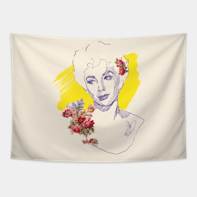 Liz Taylor Tapestry by meemees60s