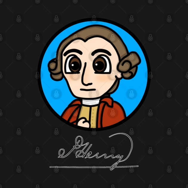 Patriot Portrait - Chibi Patrick Henry with Signature by Aeriskate