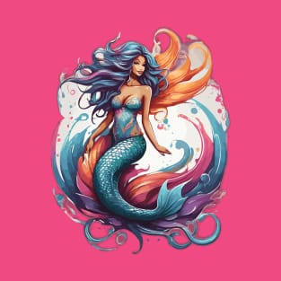 Colourful Mermaid Lily T-Shirt