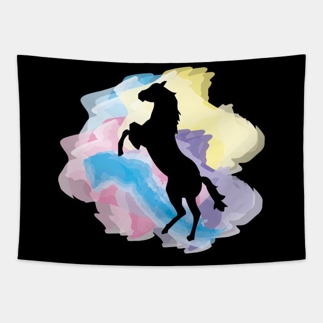 Horse lover Equestrian Watercolor artwork riding gifts Tapestry by vikki182@hotmail.co.uk