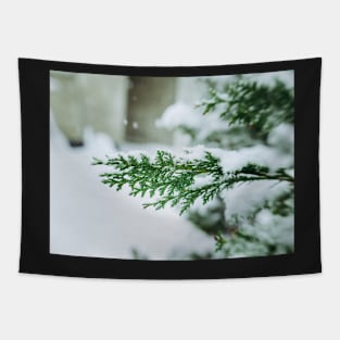 Snowy Pine Tapestry