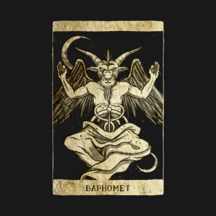 Baphomet Satan Occult Dark Art Evil 666 Vintage Distressed T-Shirt