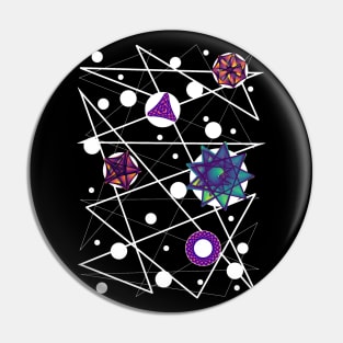 Space Time Continuum | Geometric Blue Red Purple Maurer Roses Black Pin