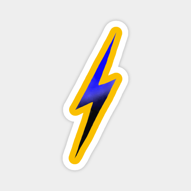 Blue-and-Black Lightning Bolt Magnet by noranovak