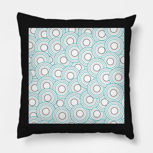 white circles with cyan large Pillow