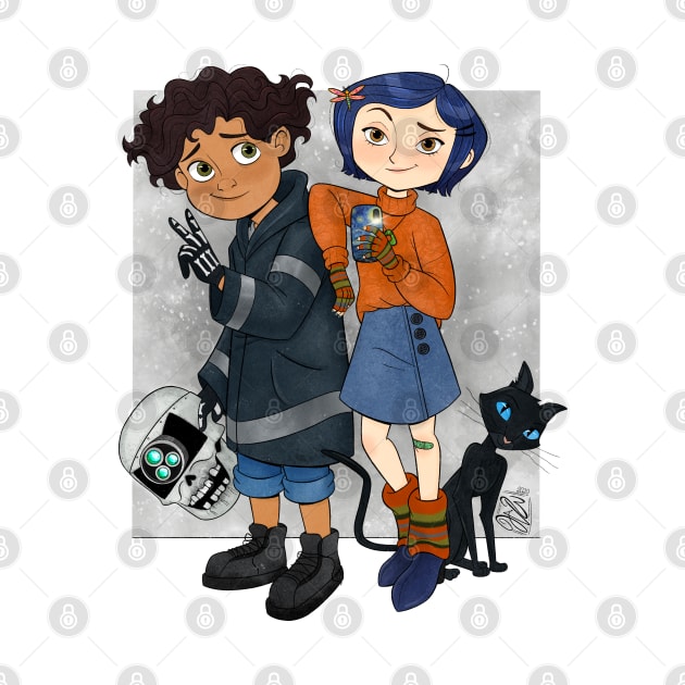 Coraline and Wybie by Wandering Nicky