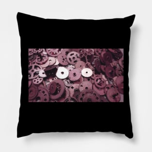 Steampunk, mechanism, equipment, industry, gears, clock, time, photo, vintage, smart, retro, communication, technology Pillow