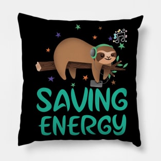 Lazy,sleeping sloth.Saving energy mode.Lazy days. Pillow