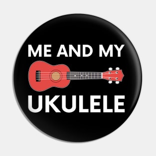 Ukulele Guitar white text Pin