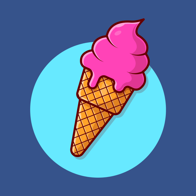 Ice Cream Cone Cartoon Vector Icon Illustration (8) by Catalyst Labs