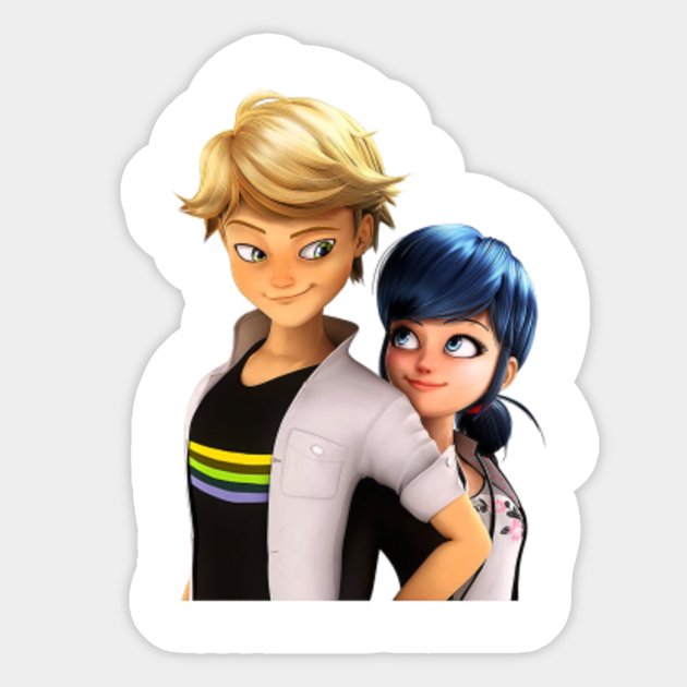 adrien marinette miraculous ladybug sticker teepublic