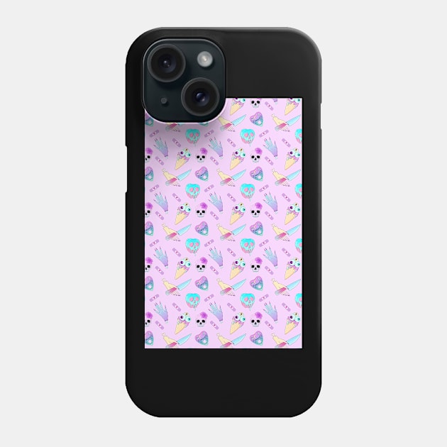 Pastel Goth Occult Pagan Pattern Creepy Cute Phone Case by Wanderer Bat