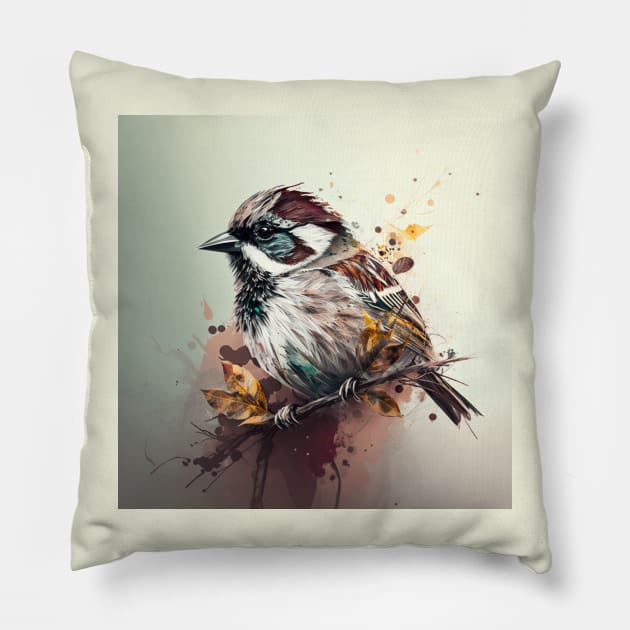 Sparrow Modern Design Pillow by Star Scrunch