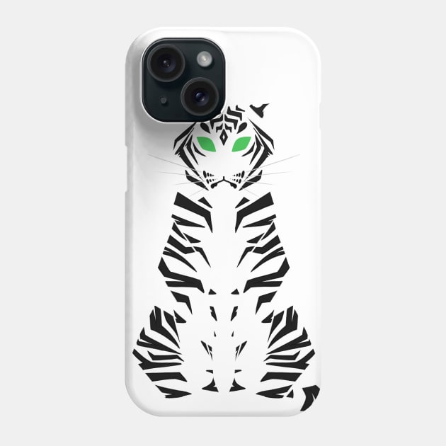 White Minimalist Tiger Phone Case by ZTheCrazed