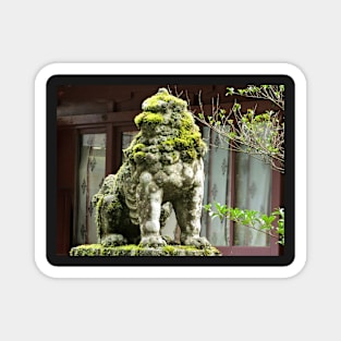 Mossy Statue at a Japanese Shrine Magnet