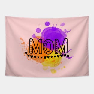 Paint Drip Mom Hearts Tapestry