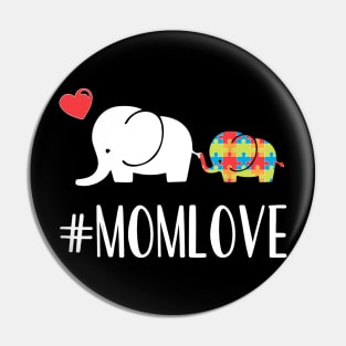 Autism Awareness cute T-Shirt Elephant Mom kid Heart gift Pin