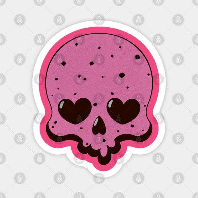 Skulls in the Dessert- Raspberry Chocolate Chip Magnet by Meowlentine