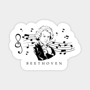 The Ludwig van Beethoven Portrait and Bust with Notes Magnet