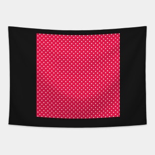 White on red polka dots Tapestry