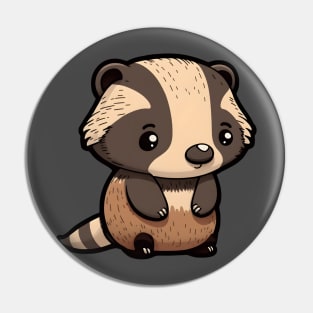 Adorable badger cub Pin